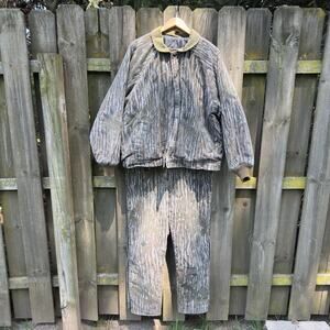 Vtg Walls Blizzard Pruf Realtree Bib Set Men XL Tree Bark Camouflage Made In USA